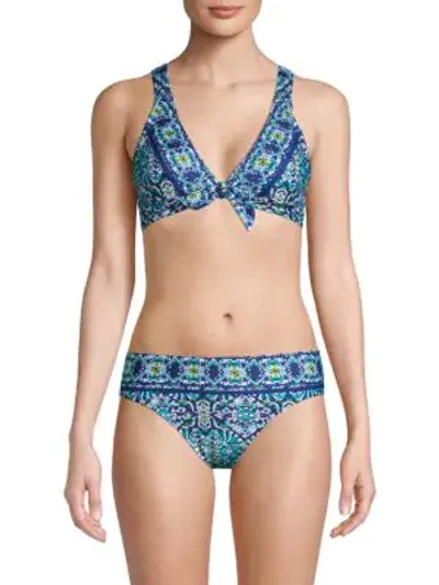 Shop La Blanca Swim Printed 2-piece Bikini Set In Blue