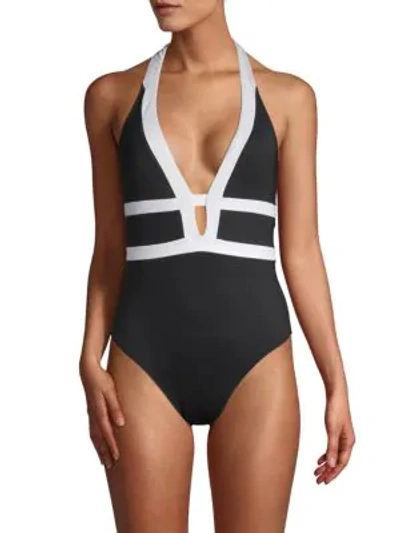 Shop La Blanca Swim Halterneck One-piece Swimsuit In Black