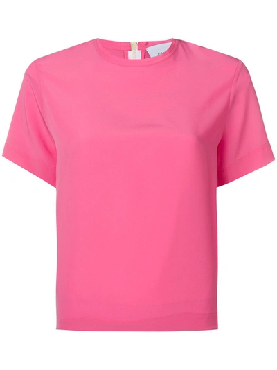 Shop Mira Mikati Ribbon Zip-up T-shirt - Pink