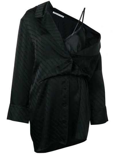 Shop Alexander Wang Layered Shirt Slip Dress - Black