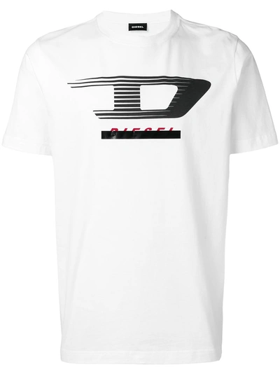 Shop Diesel T-just-y4 T-shirt - White