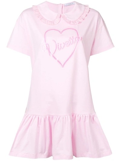 Shop Vivetta Logo Print T-shirt Dress - Pink
