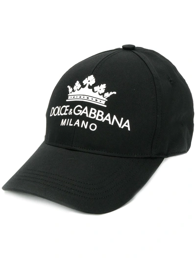 Shop Dolce & Gabbana Classic Milano Logo Cap - Black
