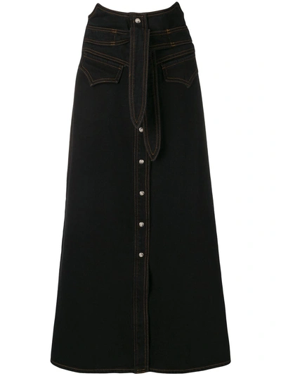Shop Nanushka Wrapped Front Skirt - Black