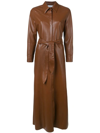 Shop Nanushka Taurus Shirt Dress - Brown