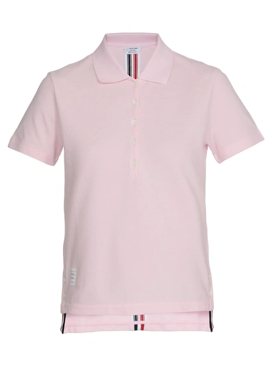 Shop Thom Browne Cotton Polo Shirt In Lt Pink