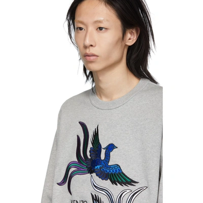 Shop Kenzo Grey Phoenix Sweatshirt In 94 Prlgrey