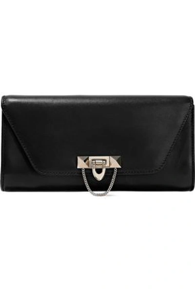 Shop Valentino Studded Leather Clutch In Black