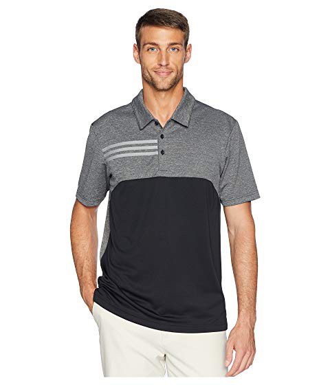 adidas 3 stripe heather block golf polo shirt