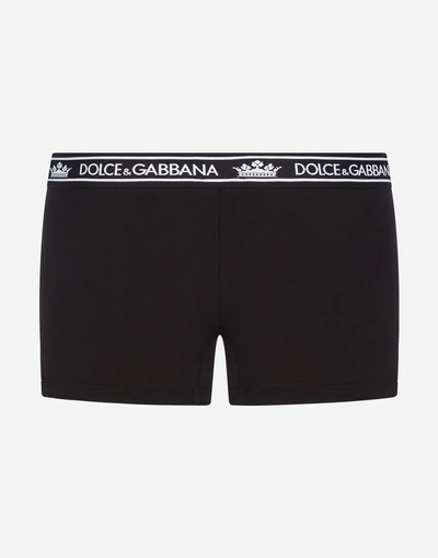 Shop Dolce & Gabbana Boxers In Stretch Cotton Pima In Black