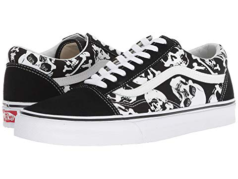 black and white skull vans