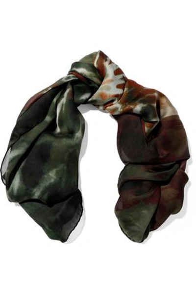 Shop Valentino Tie-dye Silk-chiffon Scarf In Multicolor