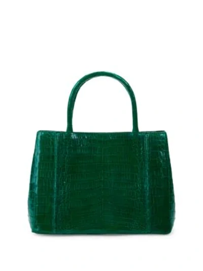 Shop Nancy Gonzalez Crocodile Leather Satchel Bag In Green