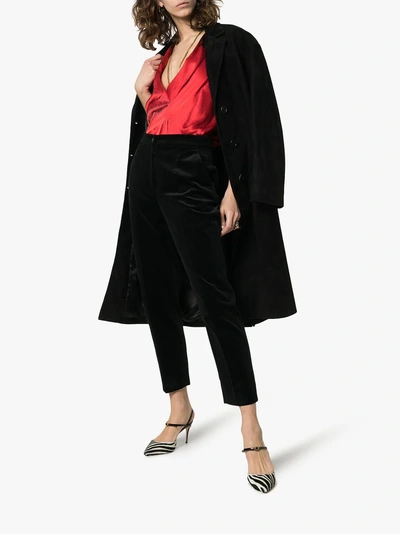 Shop Dolce & Gabbana Anzughose In Samtoptik In N0000 Black