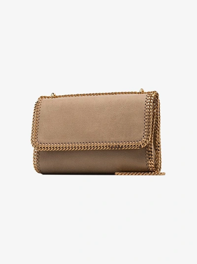 Shop Stella Mccartney Brown Falabella Gold-tone Chain Shoulder Bag In 9300 Beige