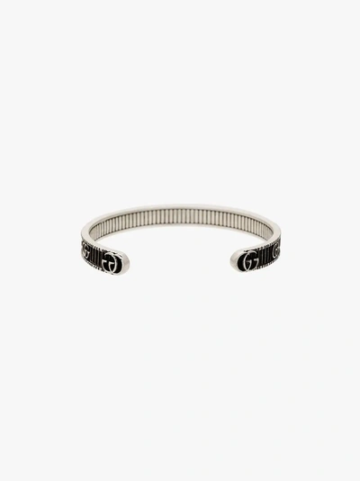 Shop Gucci Metallic Marmont Silver Open Cuff Bracelet