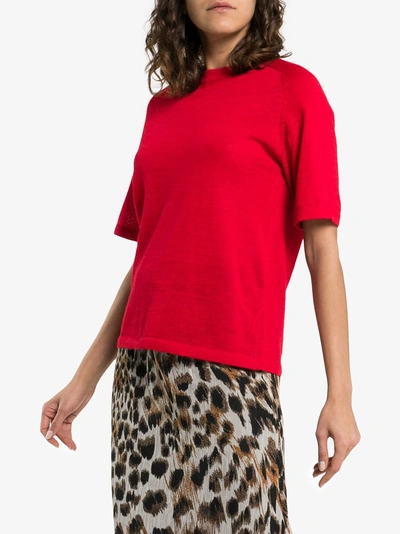 Shop Carcel Short Sleeve Alpaca Wool T-shirt In Red