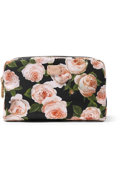 Shop Dolce & Gabbana Necessaire Floral-print Nylon Cosmetics Case In Pink