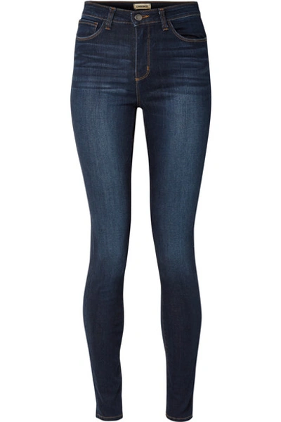 Shop L Agence Marguerite High-rise Skinny Jeans In Dark Denim