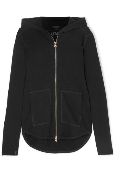 Shop Atm Anthony Thomas Melillo French Cotton-terry Hoodie In Black