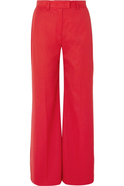Shop House Of Holland Crepe Wide-leg Pants In Red