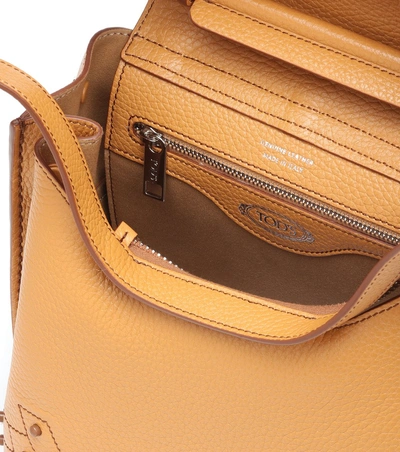 Shop Tod's Wave Mini Leather Backpack In Yellow