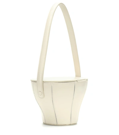 Shop Staud Alice Leather Shoulder Bag In White
