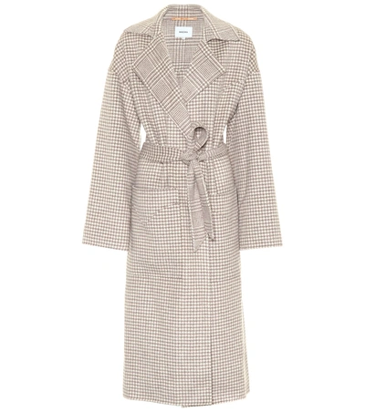 Shop Nanushka Alamo Wool And Silk Coat In Grey