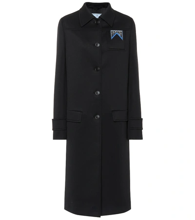 Shop Prada Neoprene Coat In Black