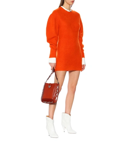 Shop Isabel Marant Sigrid Cashmere Sweater Dress In Orange