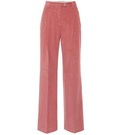 Shop Acne Studios Stretch-cotton Flared Pants In Pink