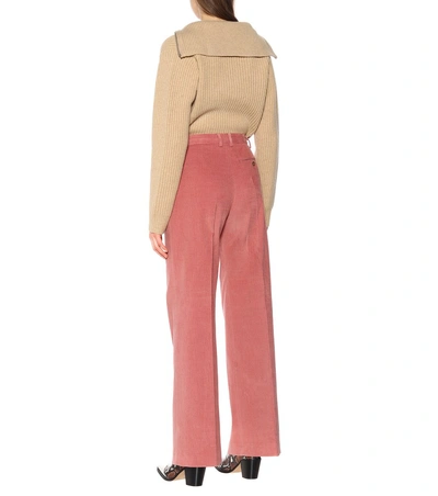 Shop Acne Studios Stretch-cotton Flared Pants In Pink