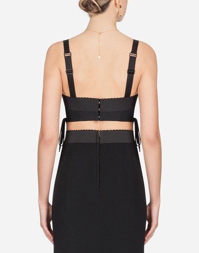 Shop Dolce & Gabbana Corset Top With Laces In Black