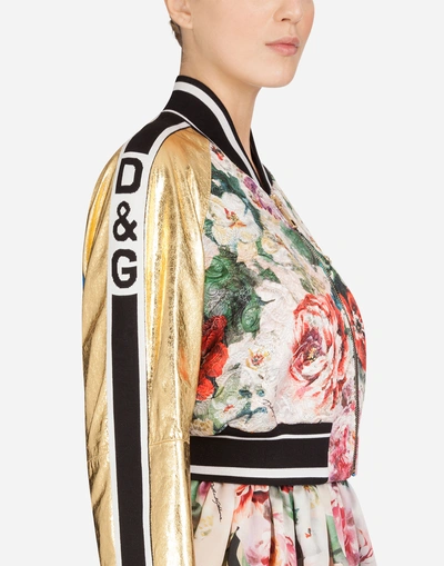 Shop Dolce & Gabbana Laminate Leather Jacket In Multi-colored