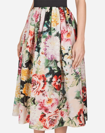 Shop Dolce & Gabbana Printed Silk Skirt In Floral Print