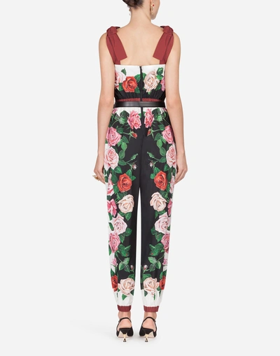 Shop Dolce & Gabbana Printed Cotton Jumpsuit In Floral Print