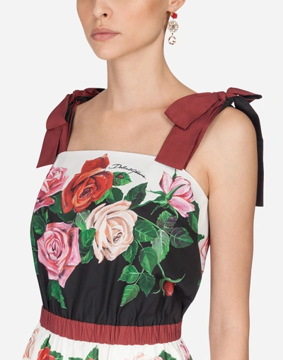 Shop Dolce & Gabbana Printed Cotton Jumpsuit In Floral Print