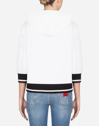 Shop Dolce & Gabbana Printed Cotton Sweatshirt In White