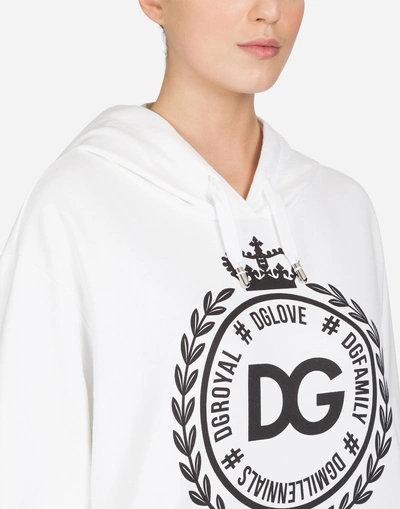 Shop Dolce & Gabbana Printed Cotton Sweatshirt In White