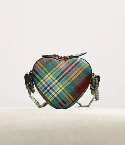 Shop Vivienne Westwood Shuka Tartan Heart Crossbody Bag Green