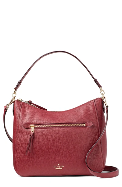 Shop Kate Spade Jackson Street - Quincy Leather Hobo - Red In Fig Jam