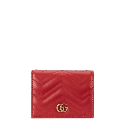 Shop Gucci Gg Marmont Red Leather Wallet