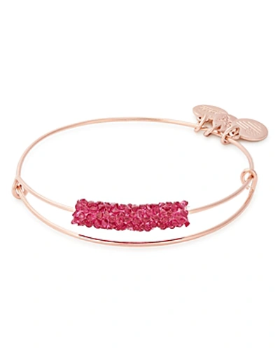 Shop Alex And Ani Shiny Fine Rocks Expandable Bracelet In Shiny Rose Gold/ Raspberry