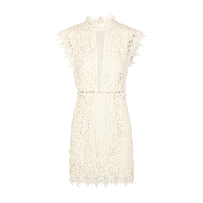 cream lace mini dress