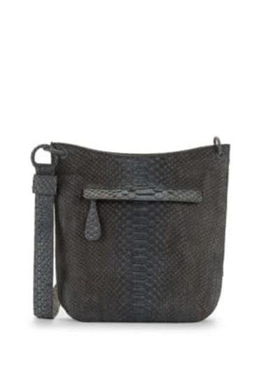 Shop Nancy Gonzalez Python Crossbody Bag In Gray Python
