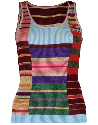 Shop Etro Wakana Striped Lurex Top In Multi