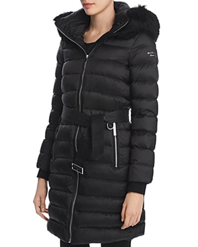 Shop Burberry Limehouse Long Puffer Coat In Black