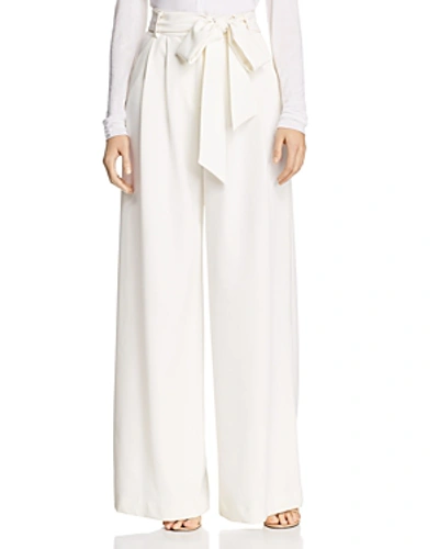Shop Milly Natalie Wide-leg Pants In White