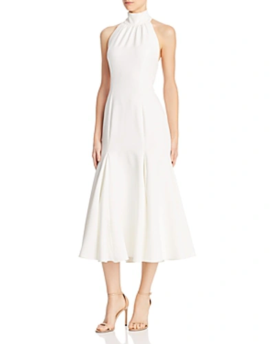 Shop Milly Penelope Halter Midi Dress In White