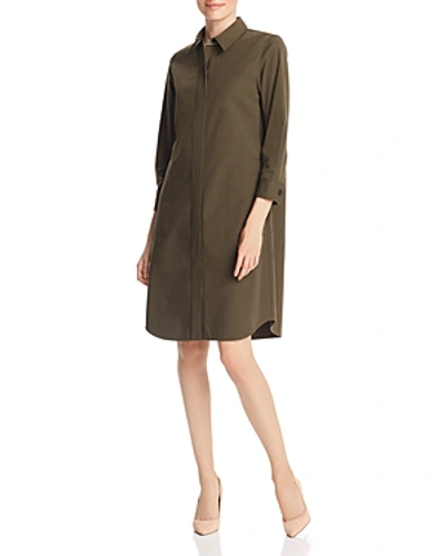 Shop Lafayette 148 Peggy Shirt Dress In Olive